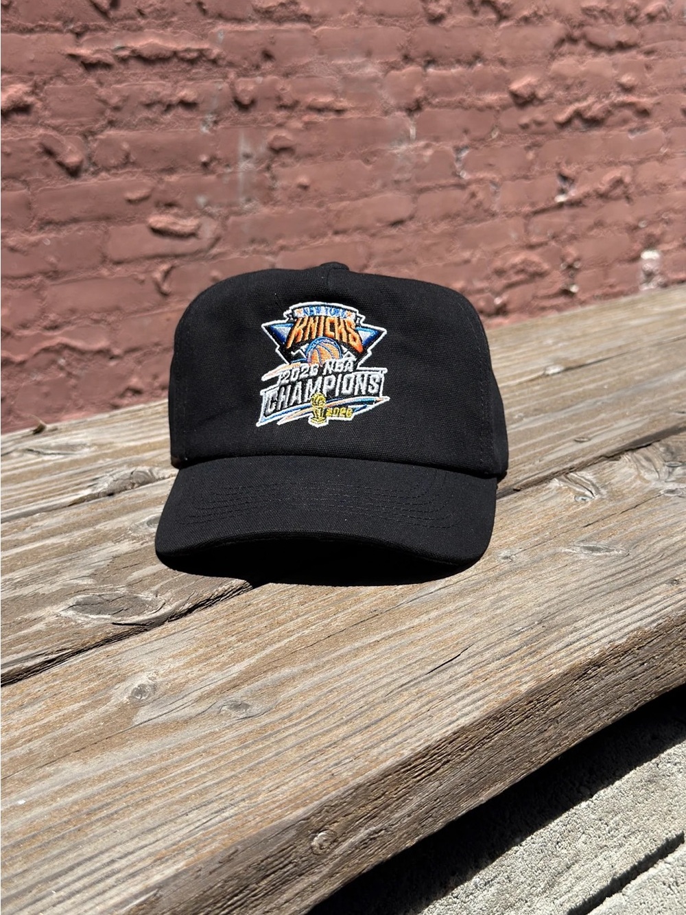 Black/Blue New York Knicks Strap Dad Hat Championship Cap Tik Tok Viral